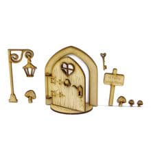 Opening Fairy Door-Laser Cut from 3mm MDF Lamp Post Pixie Elf Ready to decorate