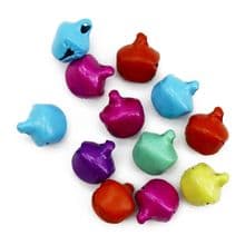 Pack of 12 9mm Jingle Bells Christmas card craft charm decoration multi coloured