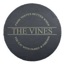 Personalised 30cm Round Slate Serving Platter - Food & Family