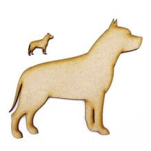 Pit Bull Craft Blank, Dog Shape Laser Cut from 3mm MDF, Card Topper