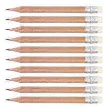 Round Red Wood Mini Golf Pencils with Eraser