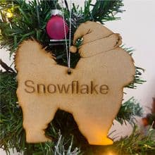 SHIH TZU Wooden Christmas Tree Dog Ornament engraved with your Dog's name