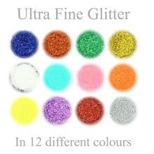 Ultra Fine Glitter 12 Colours Nail Art Wine Glass Face Craft in 3g Pot with Lid