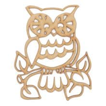 Wood Owl D6 Craft Embellishments Laser Cut Shape MDF