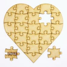 Wooden 24 Piece Heart Puzzle with "Love"