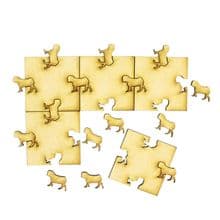 Wooden Interlocking Pug Dog Puzzle Pieces Craft