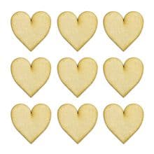 Wooden MDF Craft Blanks - Hearts, 20mm to 50mm - Gold, Silver, Black
