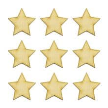 Wooden MDF Craft Blanks - Stars, 20mm to 50mm - Gold, Silver, Black