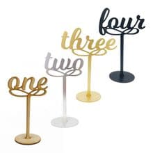 Wooden MDF Table Numbers - 10CM Weddings Parties Gold Silver Natural Black
