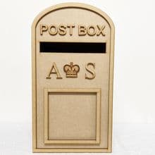 XL Post Box, Royal Mail Design, Unpainted 4mm MDF, for Wedding Cards etc.