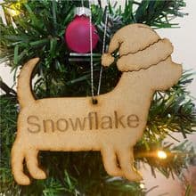 YORKSHIRE TERRIER Wooden Christmas Tree Ornament engraved with your Dog's name