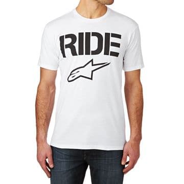 Alpinestars Men's Ride Solid Tee White T-Shirt, All Sizes