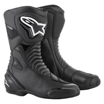 Alpinestars SMX S Waterproof Motorcycle Race Boots Black Black