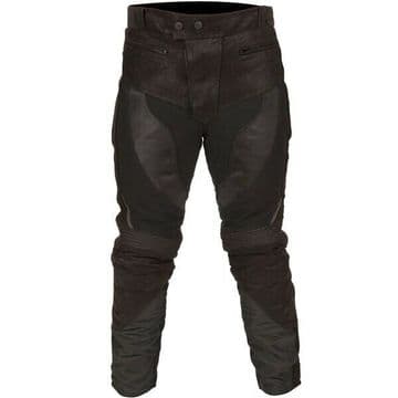 Buffalo Endurance Waterproof Leather Textile Mixed Trousers Pants Jeans - Black