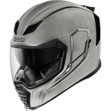 Icon Airflite Quick Silver Brushed Effect Full Face Motorcycle Motorbike Helmet