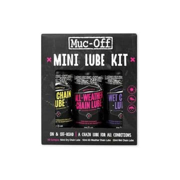 Muc-Off Motorcycle Motorbike Mini Chain Lube Kit, Dry Wet & All Weather Lube