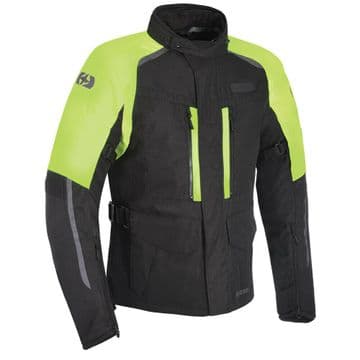 Oxford Continental Advanced Waterproof Motorcycle Motorbike Jacket Black Fluo