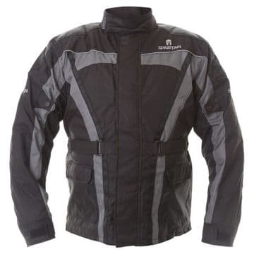 Oxford Spartan J14 Waterproof CE Textile Motorcycle Jacket - Black / Grey