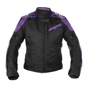 Oxford Valencia Womens Ladies Waterproof Textile Jacket - Black/Purple TW224