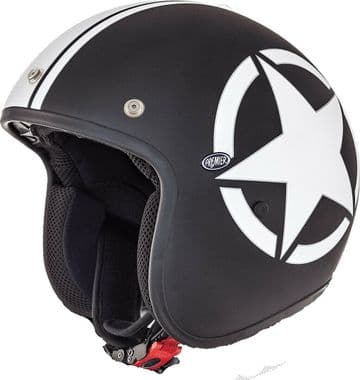 Premier Jet Fiber Motorcycle Bike Helmet Le Petit Classic Star 9 BM Matt Black