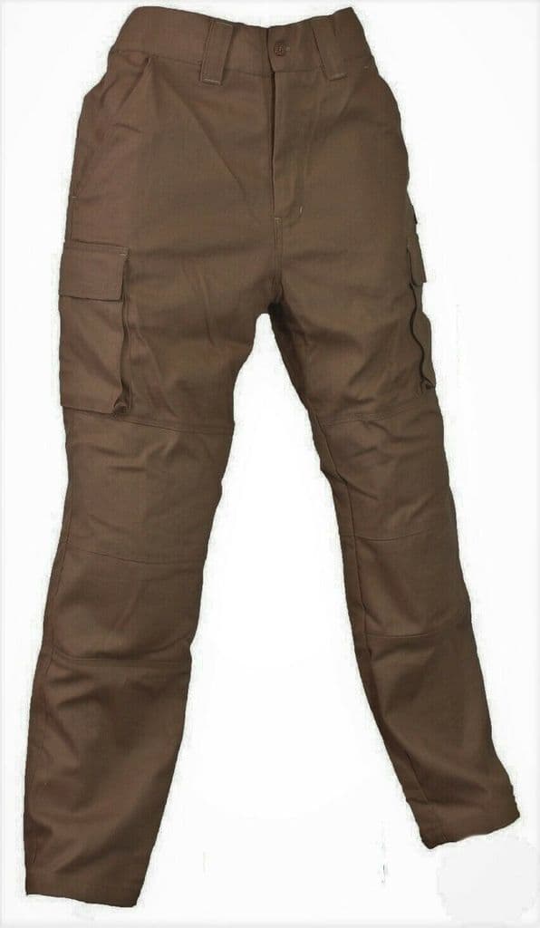 Qtech Race Motorcycle Motorbike Cargo Pants Jeans with Knee & Hip Armour - Brown