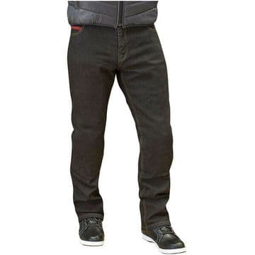 Route One Blake Stretch Motorcycle Motorbike Jeans - Black - CE Knee Armour