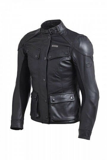 Triumph Ladies Beaufort 2 Black Leather Motorcycle Motorbike Jacket D3O Armour