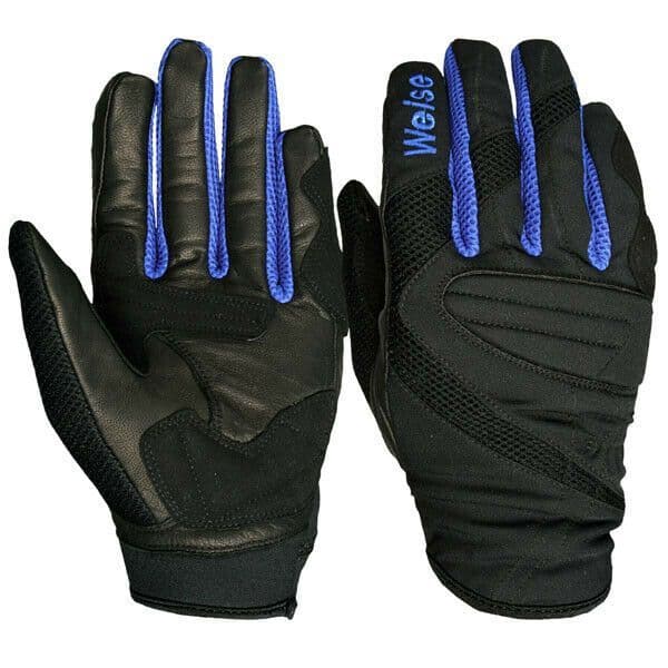 Weise Airspin Ventilated Summer Motorcycle Motorbike Glove - Black / Blue