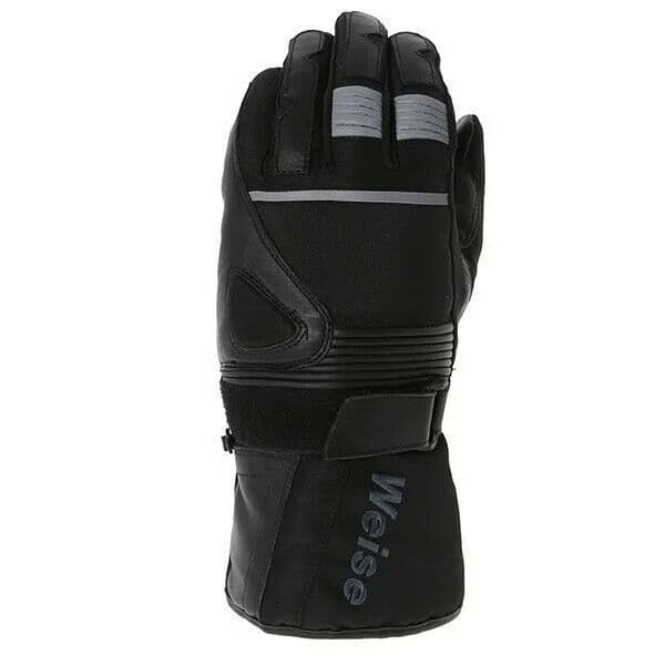Weise Circuit Waterproof Leather Textile Mix Motorcycle Motorbike Gloves - Black