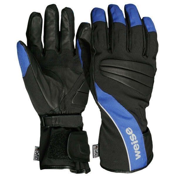 Weise Fusion Waterproof Leather Textile Mix Motorcycle Motorbike Glove - Blue