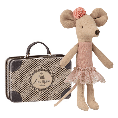 Big sister ballerina mouse in a suitcase