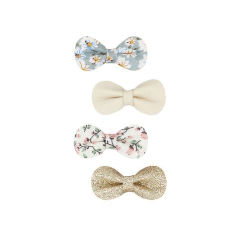 Floral gracie bow clips