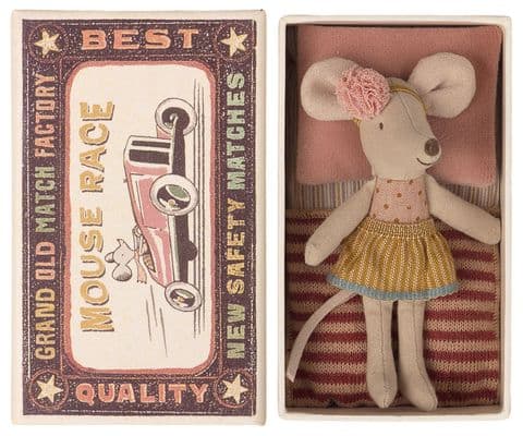 Little sister mouse in a matchbox - pompom headband