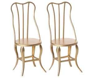 Maileg set of two gold chairs