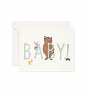 New baby  card - blue bear