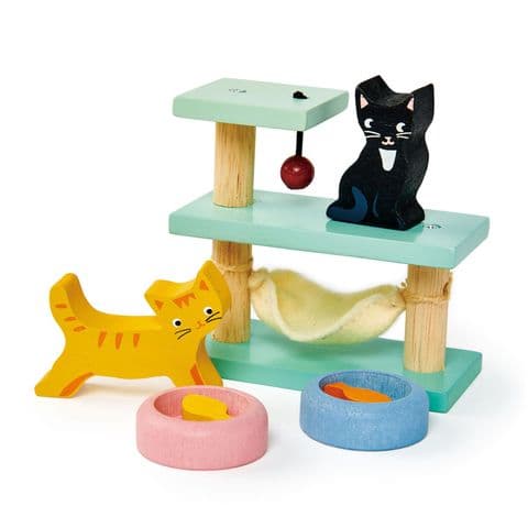 Pet cats wooden play set