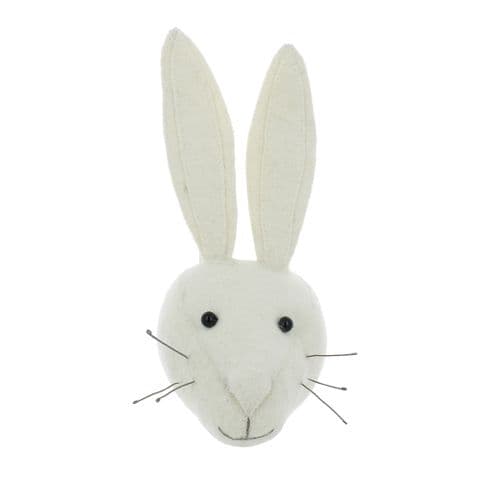 White rabbit wall-mounted felt head