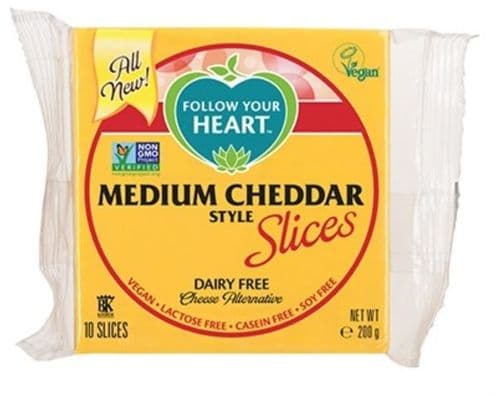 Follow Your Heart Medium Cheddar Style Slices 200g