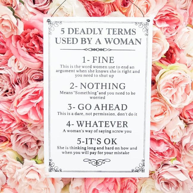 5 Deadly Terms Used By A Women Metal Plaque