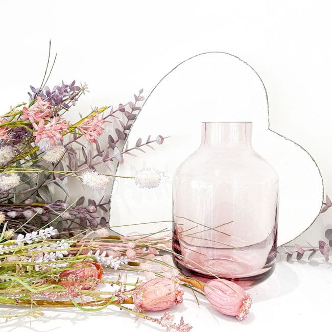 Blush Pink Bottle Glass Vase