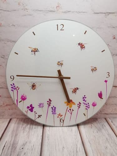 Busy Bee Glass Clock