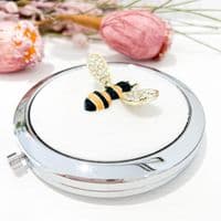 Crystal Bumble Bee Compact Mirror