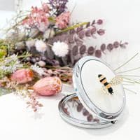 Crystal Bumble Bee Compact Mirror