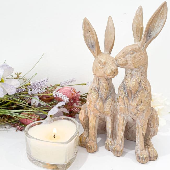 Driftwood Effect Pair Of Hares
