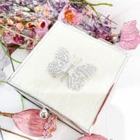 Glass Crystal Butterfly Trinket Box
