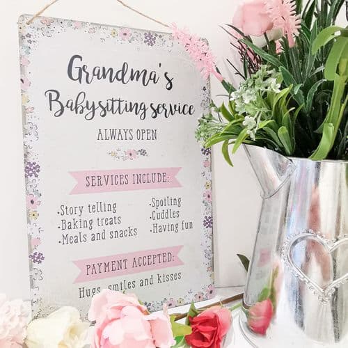 Grandma's Babysitting Service Plaque