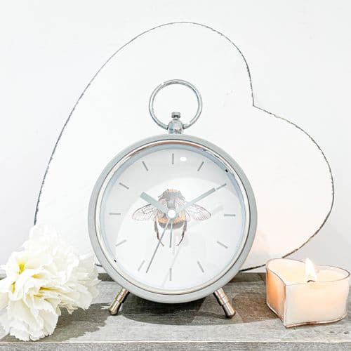 Grey Bumblebee Clock