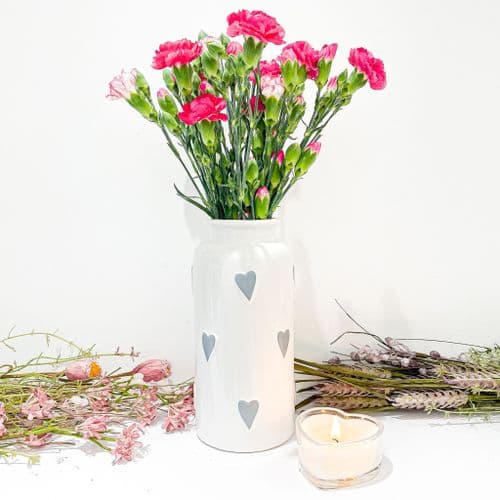 Lots Of Grey Love Hearts Vase