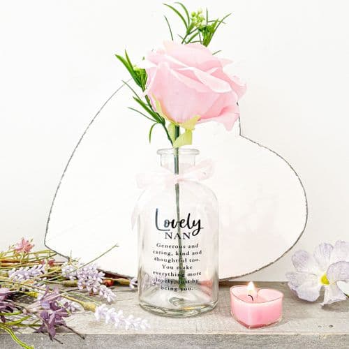 Lovely Nan - Faux Flower In Glass Vase