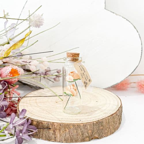 Miniature Glass Bottle With Flowers - Thank You For Being You